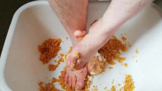 Fun with cornflakes,cream and dildo