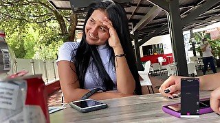 Salome accepts the challenge to turn on her vibrator in a public place