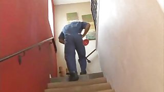 White Wife Showers and Bangs Black Plumber While Hubby Away! HOT.