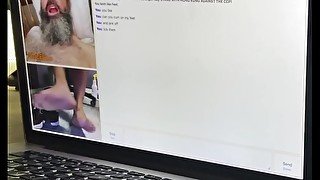 Old man cum on my teen feet