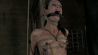 Small tittied whore is punished in the dungeon