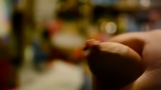 Baby boy jerks a good one off for taboo stepmoms