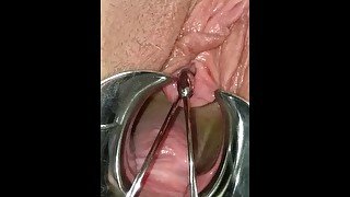 BDSM Pussy Torture Urethral Stretching Medical Fetish Speculum Peehole Play