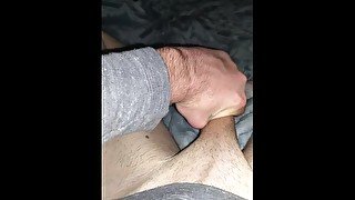 Smoking and playing with my hard cock
