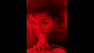 Cheating mixed bbw teen neighbor snuck over for blowjob