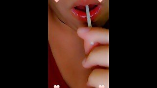 Licking the lollipop