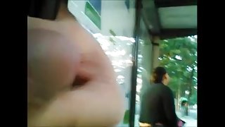 Dick flash in bus stop 5