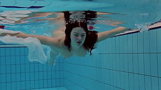 Petite and adorable white young chick flashes her tits