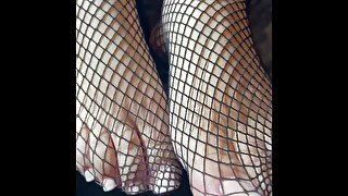 Dress Up FOOT WORSHIP ”FISHNET TIGHTS” Full Length 