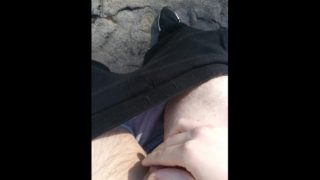 FTM JERKS AND FINGERS HIMSELF OUTSIDE