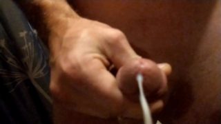 Slow motion close up cum shot