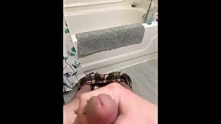 Bathroom solo cumshot pt1