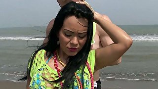 Colombian goddess with huge boobs gets her butthole licked properly