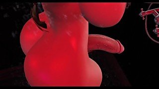 Second Life - Sexy FUTANARI taking a shower & Showing Her HUGE COCK