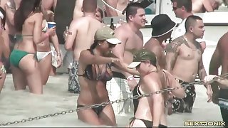 Amateur bikini babes at a wild boat party