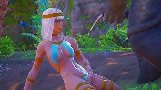 Furry with a huge Horsecock  cum between legs