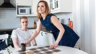 TUTOR4K. Boy XXX tutor using whipped cream and his erect penis