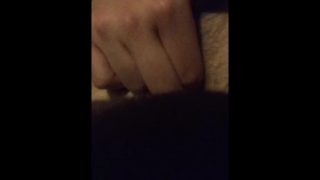 Deep fingering my tight hairy arsehole as I lay down on my bed at home