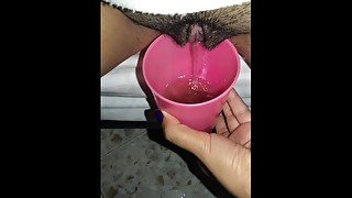 take my big glass of piss and lick my hairy pussy COMMENT. YES YOU WOULD💦