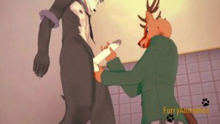 Beastars Yaoi - Legosi Fucks Louis in a School Toilet