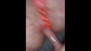 Maire 's pussy dripping from vibrator (soaks my cock)