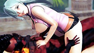 Elizabeth Liones and Demon fucks cowgirl position hentai 3d