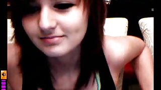 Emo teen cutie shows her tiny tits and pussy on cam