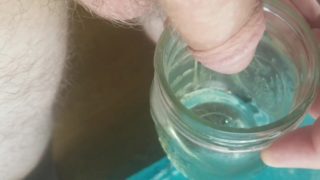 Highschool senior pisses in a cup