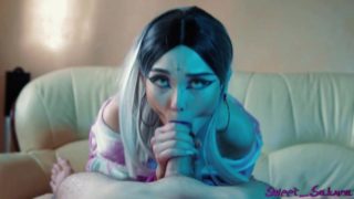 Asian girl inpijama unicorn got cum in her mouth