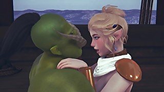 Cute elf rides a big dick