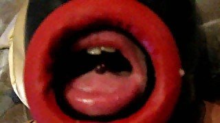 My fat BBW skanky wife plays with her juggs in slave mask