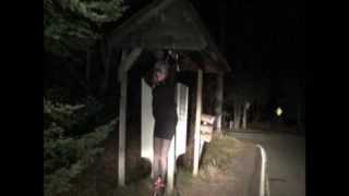 Tied up while checking the mail!