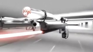 Busty brunette gets fucked by two horny guys