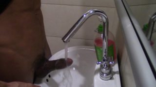 Playing With My Cock In A Public Sink With A Happy Ending