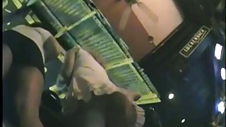 She is being filmed on a hidden upskirt camera