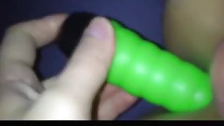 Green dildo makes me happy