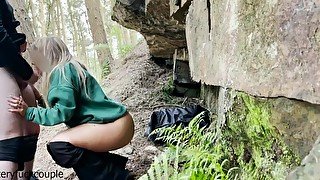  Teen Fucks And Sucks Strangers Cock In The Woods And Swallows His Cum